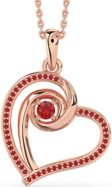 Ruby Rose Gold Heart Necklace