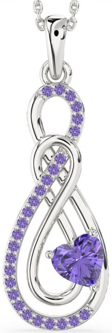 Large Alexandrite Silver Infinity Necklace