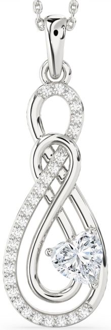 Large Diamond Silver Infinity Necklace