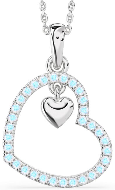 Moonstone Silver Heart Necklace