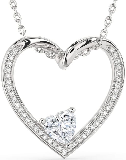Diamond Platinum Heart Necklace