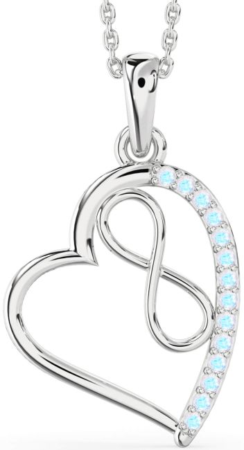 Moonstone Silver Heart Infinity Necklace