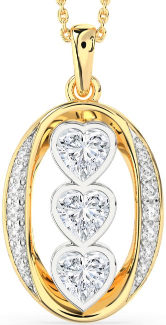 Diamond White Yellow Gold Heart Necklace