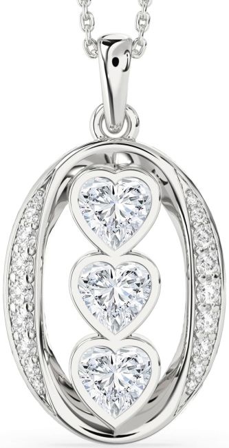 Diamond Silver Heart Necklace