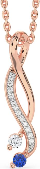 Diamond Rose Gold Silver Infinity Necklace