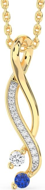 Diamond Gold Silver Infinity Necklace