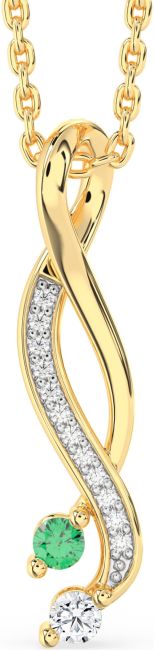 Diamond Gold Silver Infinity Necklace