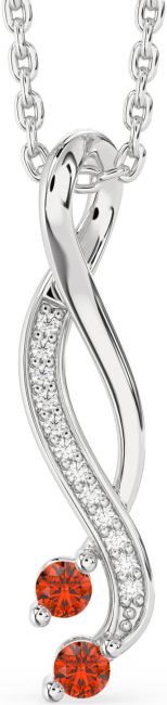 Diamond Fire Opal Silver Infinity Necklace