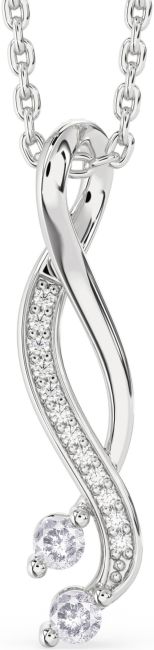 Salt & Pepper Diamond Silver Infinity Necklace