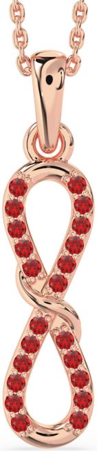 Ruby Rose Gold Infinity Necklace