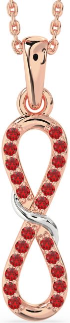 Ruby Rose Gold Silver Infinity Necklace