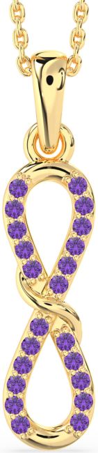 Amethyst Gold Infinity Necklace