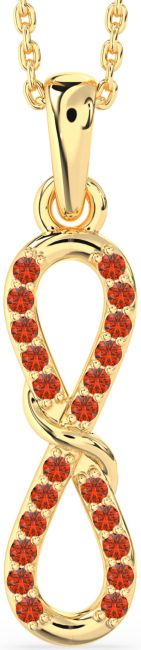 Fire Opal Gold Infinity Necklace