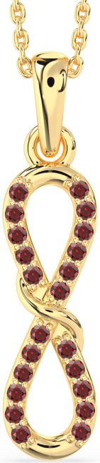Garnet Gold Infinity Necklace