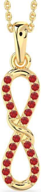 Ruby Gold Silver Infinity Necklace