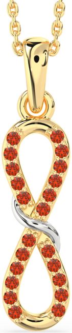 Fire Opal Gold Silver Infinity Necklace