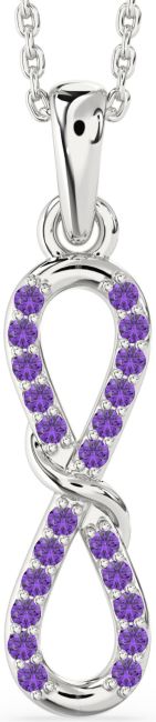Amethyst Silver Infinity Necklace