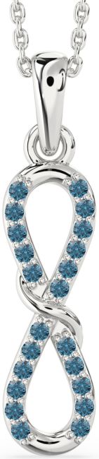 Blue Diamond Silver Infinity Necklace