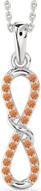 Citrine Silver Infinity Necklace