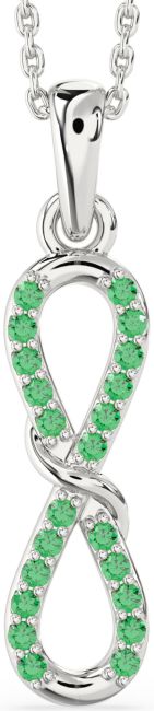 Emerald Platinum Infinity Necklace
