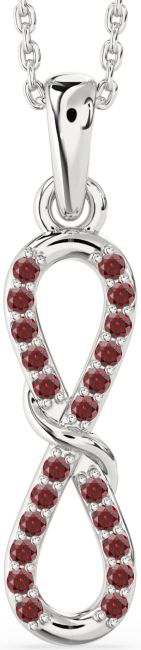 Garnet Silver Infinity Necklace