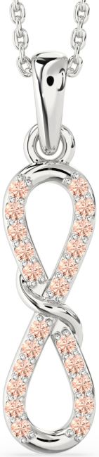 Morganite Silver Infinity Necklace