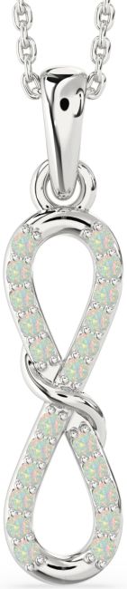 Opal Silver Infinity Necklace