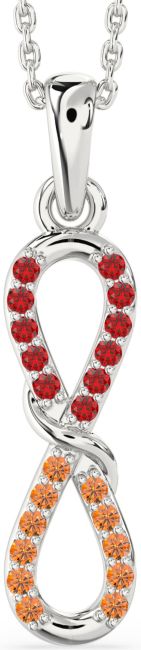 Ruby & Citrine Silver Infinity Necklace