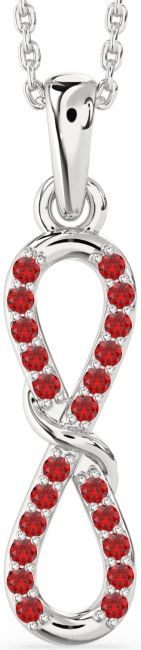 Ruby Silver Infinity Necklace