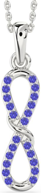 Tanzanite Silver Infinity Necklace