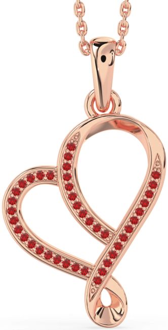 Ruby Rose Gold Heart Necklace