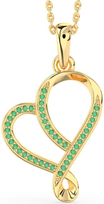 Emerald Gold Heart Necklace