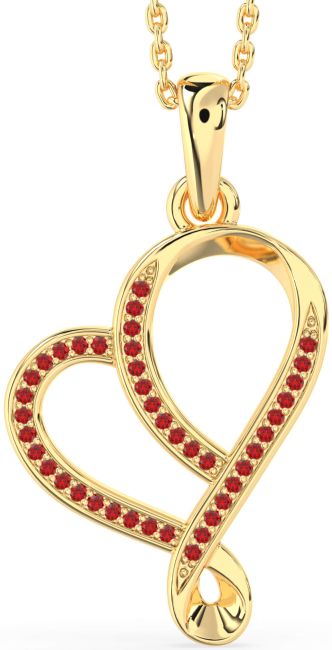 Ruby Gold Heart Necklace