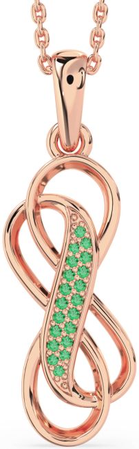 Emerald Rose Gold Infinity Necklace