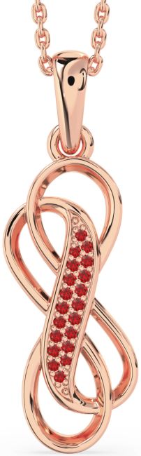 Ruby Rose Gold Infinity Necklace