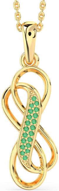 Emerald Gold Infinity Necklace
