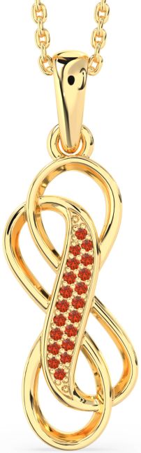 Fire Opal Gold Infinity Necklace