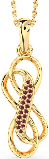 Garnet Gold Infinity Necklace