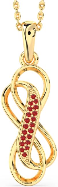 Ruby Gold Infinity Necklace