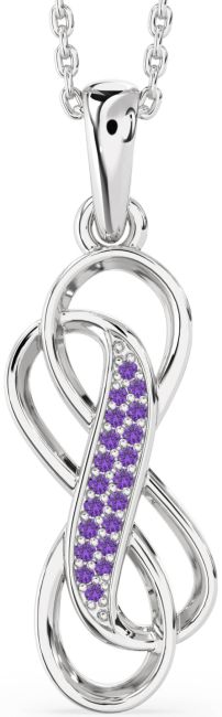 Amethyst Silver Infinity Necklace