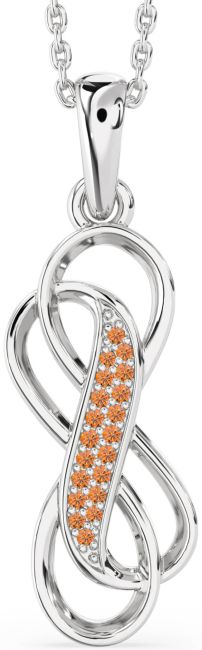 Citrine Silver Infinity Necklace