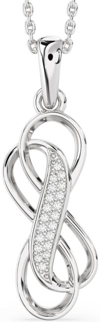 Lab Diamond Silver Infinity Necklace