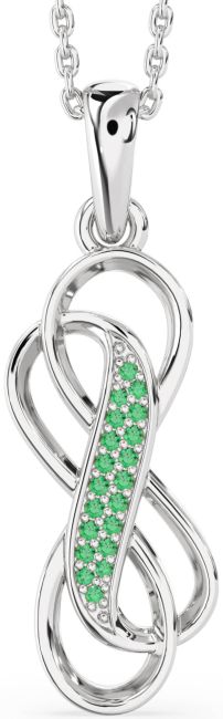 Emerald Platinum Infinity Necklace