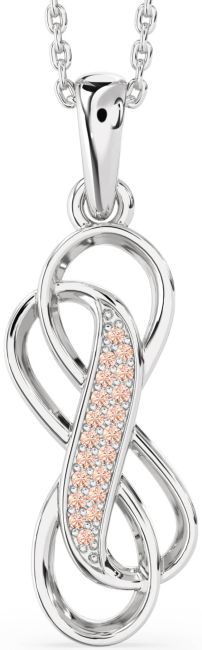 Morganite Silver Infinity Necklace