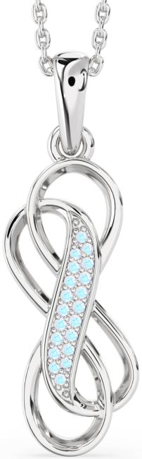 Moonstone Platinum Infinity Necklace