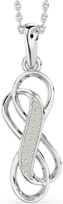 Opal Silver Infinity Necklace