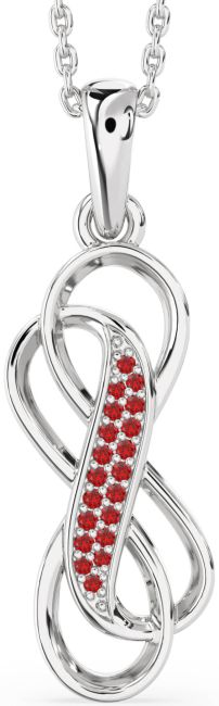 Ruby Silver Infinity Necklace