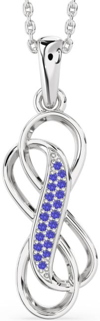 Tanzanite Silver Infinity Necklace