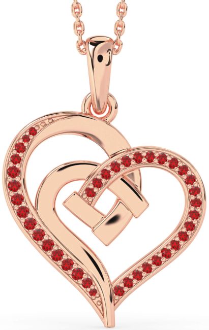 Ruby Rose Gold Heart Necklace