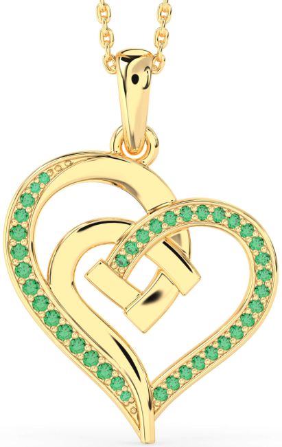 Emerald Gold Heart Necklace